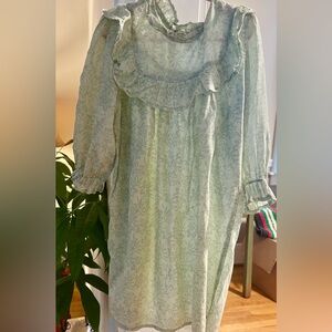 Acacia Swimwear Honey Light Green Kids Rare Find Floral Dress